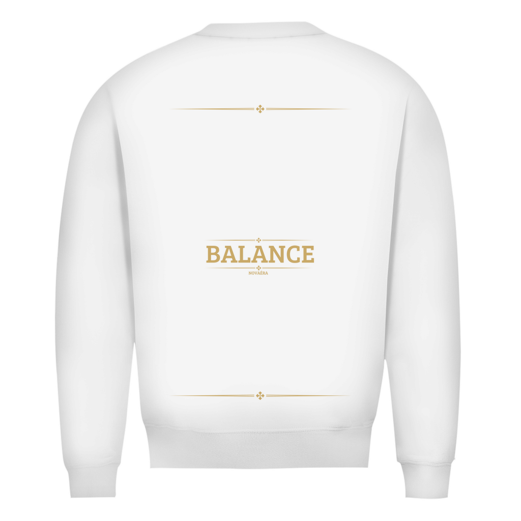 NOVAÉRA Herren Premium Bio Sweatshirt – Rundhals & Gold-Backprint „BALANCE“