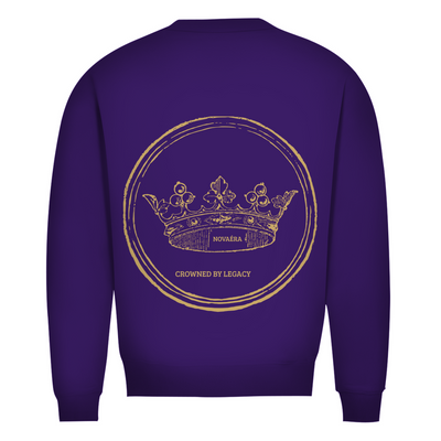 NOVAÉRA Herren Premium Bio Sweatshirt – Rundhals & Gold-Backprint „Crowned by Legacy“