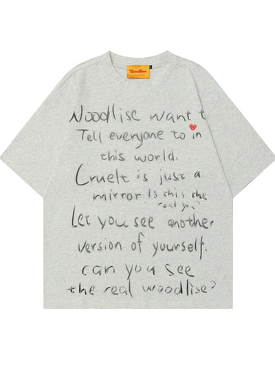 Oversized Herren T-Shirt mit Letter-Print – Rundhals, Urban Fit