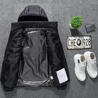 Beheizte Herrenjacke – USB Thermojacke mit Carbon-Heizsystem und Kapuze