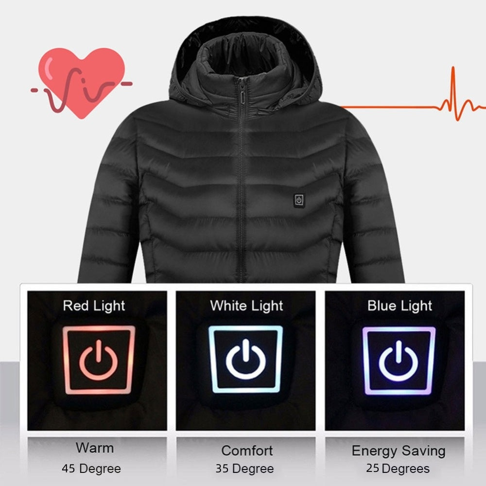 Beheizte Herrenjacke – USB Thermojacke mit Carbon-Heizsystem und Kapuze