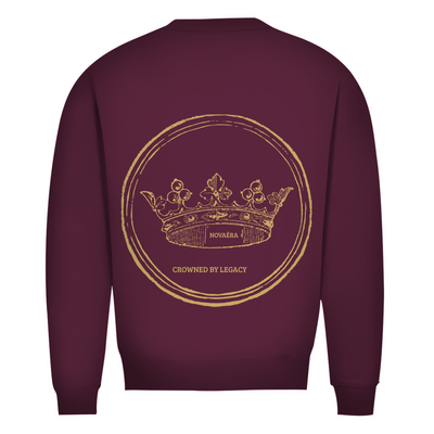 NOVAÉRA Herren Premium Bio Sweatshirt – Rundhals & Gold-Backprint „Crowned by Legacy“