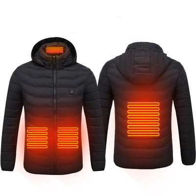 Beheizte Herrenjacke – USB Thermojacke mit Carbon-Heizsystem und Kapuze