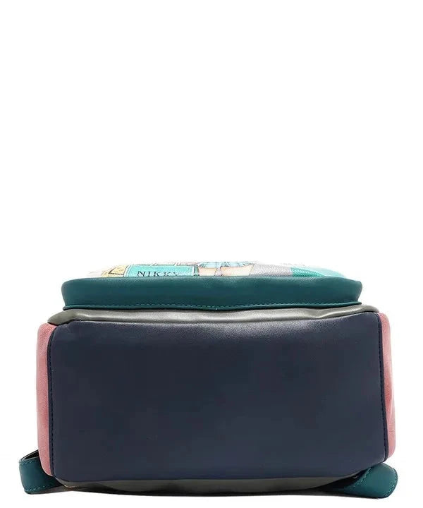 Nicole Lee Cat Rucksack aus Eco-Leder – wandelbare Damen Tasche mit Katzenmotiv