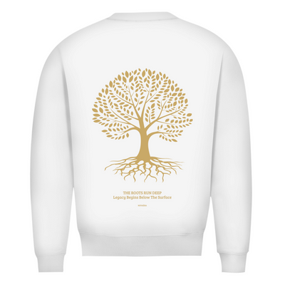 NOVAÉRA Herren Premium Bio Sweatshirt – Rundhals & Gold-Backprint „Roots Run Deep“