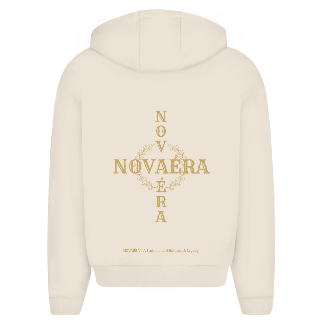 Oversize Zipper Hoodie NOVAÉRA – Balance & Legacy | Hoodie mit Goldprint & Reißverschluss