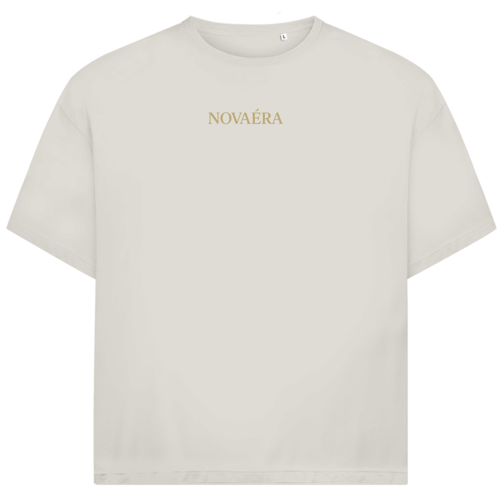NOVAÉRA Oversize T-Shirt – Bio-Baumwolle & Gold-Backprint „Roots Run Deep“