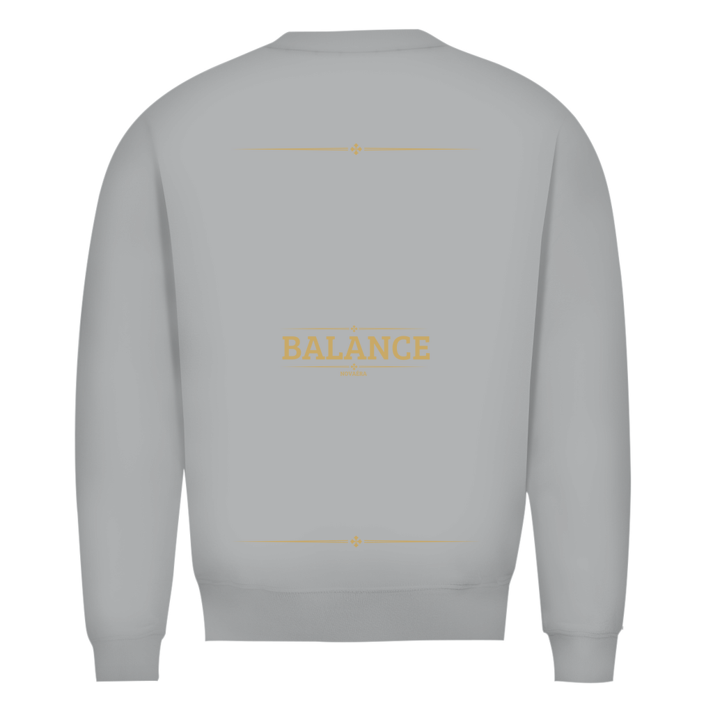 NOVAÉRA Herren Premium Bio Sweatshirt – Rundhals & Gold-Backprint „BALANCE“