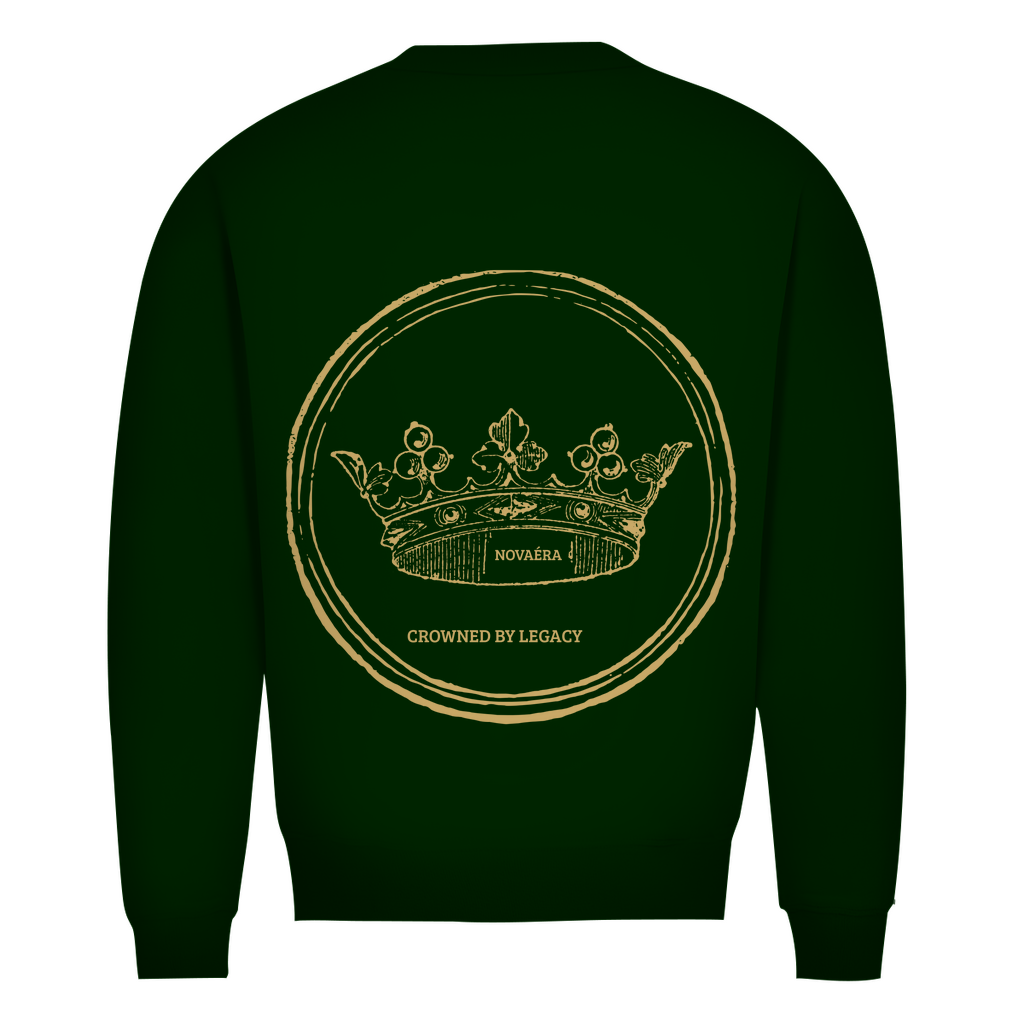 NOVAÉRA Herren Premium Bio Sweatshirt – Rundhals & Gold-Backprint „Crowned by Legacy“
