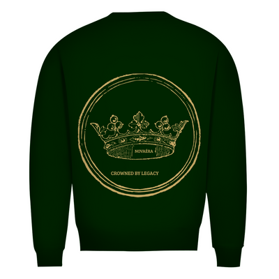 NOVAÉRA Herren Premium Bio Sweatshirt – Rundhals & Gold-Backprint „Crowned by Legacy“