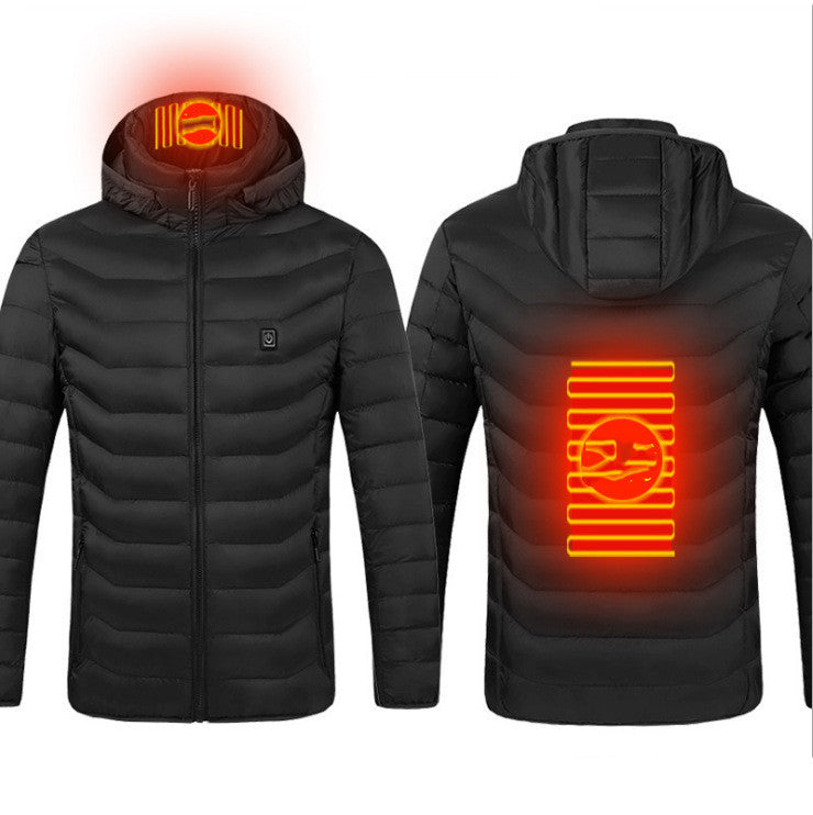 Beheizte Herrenjacke – USB Thermojacke mit Carbon-Heizsystem und Kapuze
