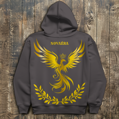 NOVAÉRA – PHÖNIX Herren Hoodie mit goldener Rebirth-Symbolik