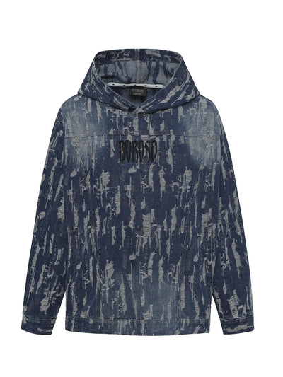 Herren Hoodie im Tie-Dye Look mit Used-Effekt – Baumwoll-Mix für Streetwear-Style