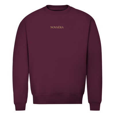 NOVAÉRA Herren Premium Bio Sweatshirt – Rundhals, Bio-Baumwolle & Kompass-Gold-Backprint