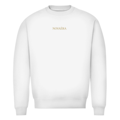 NOVAÉRA Herren Premium Bio Sweatshirt – Rundhals, Bio-Baumwolle & Kompass-Gold-Backprint