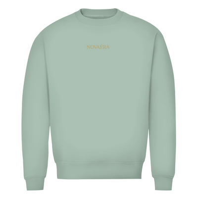 NOVAÉRA Herren Premium Bio Sweatshirt – Rundhals, Bio-Baumwolle & Kompass-Gold-Backprint