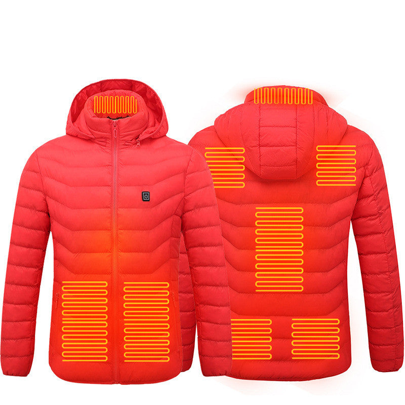 Beheizte Herrenjacke – USB Thermojacke mit Carbon-Heizsystem und Kapuze
