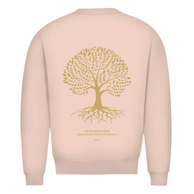 NOVAÉRA Herren Premium Bio Sweatshirt – Rundhals & Gold-Backprint „Roots Run Deep“