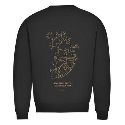 NOVAÉRA Herren Premium Bio Sweatshirt – Rundhals & Gold-Backprint „Time Tells Truth“