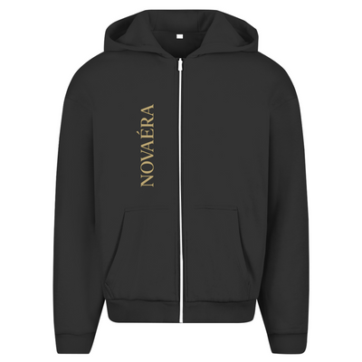 NOVAÉRA ROYAL – Oversize Zipper Hoodie mit Gold-Blitzprint (Limitiert auf 77 Stück)