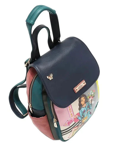 Nicole Lee Cat Rucksack aus Eco-Leder – wandelbare Damen Tasche mit Katzenmotiv