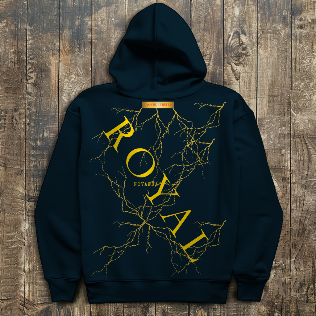 NOVAÉRA ROYAL – Oversize Hoodie mit Blitz-Goldprint (Limitiert auf 77 Stück)