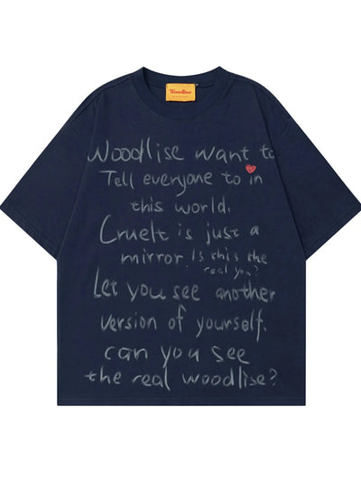 Oversized Herren T-Shirt mit Letter-Print – Rundhals, Urban Fit