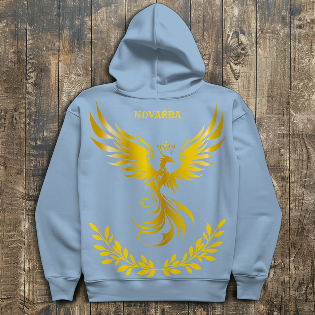 NOVAÉRA – PHÖNIX Herren Hoodie mit goldener Rebirth-Symbolik