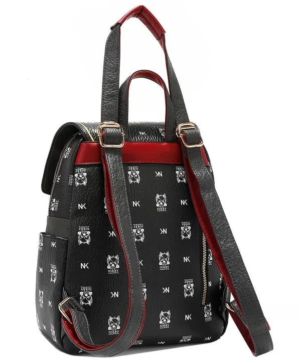 Nicole Lee Cat Rucksack aus Eco-Leder – wandelbare Damen Tasche mit Katzenmotiv