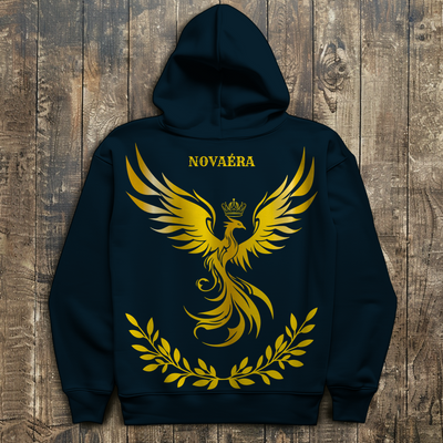 NOVAÉRA – PHÖNIX Herren Hoodie mit goldener Rebirth-Symbolik