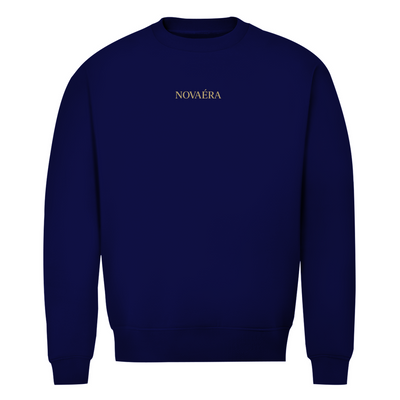 NOVAÉRA Herren Premium Bio Sweatshirt – Rundhals, Bio-Baumwolle & Kompass-Gold-Backprint