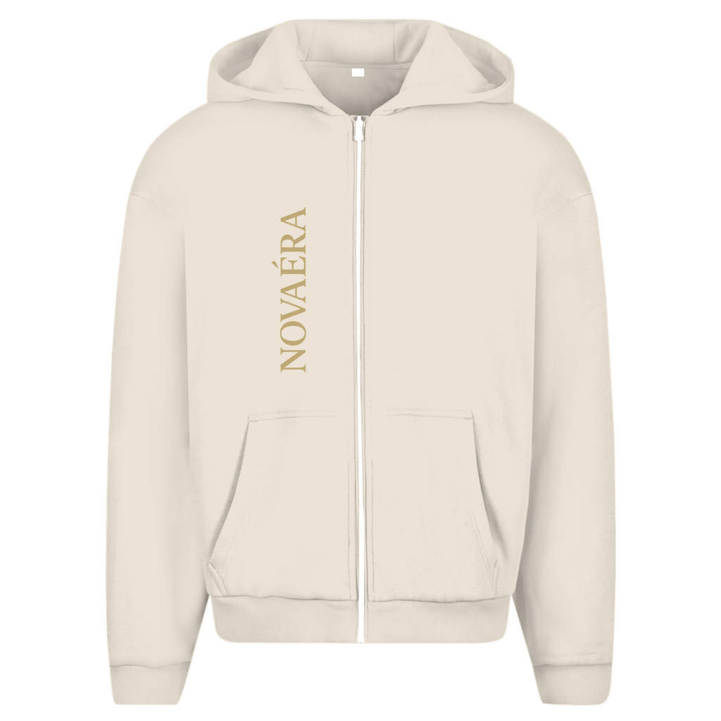 NOVAÉRA ROYAL – Oversize Zipper Hoodie mit Gold-Blitzprint (Limitiert auf 77 Stück)