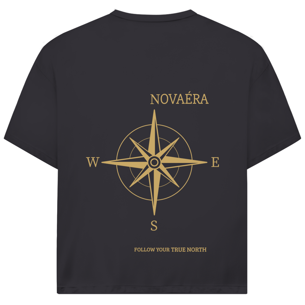 NOVAÉRA Oversize T-Shirt – Bio-Baumwolle & Kompass-Gold-Backprint