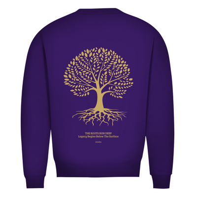 NOVAÉRA Herren Premium Bio Sweatshirt – Rundhals & Gold-Backprint „Roots Run Deep“