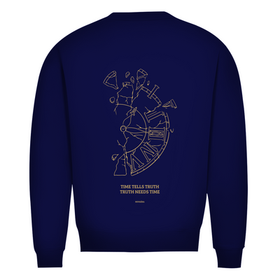 NOVAÉRA Herren Premium Bio Sweatshirt – Rundhals & Gold-Backprint „Time Tells Truth“