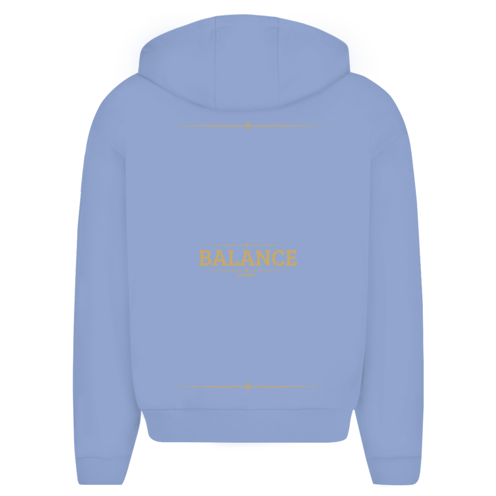 Oversize Zipper Hoodie BALANCE –  Hoodie mit Gold Backprint BALANCE | NOVAÉRA