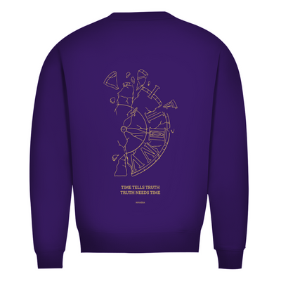 NOVAÉRA Herren Premium Bio Sweatshirt – Rundhals & Gold-Backprint „Time Tells Truth“