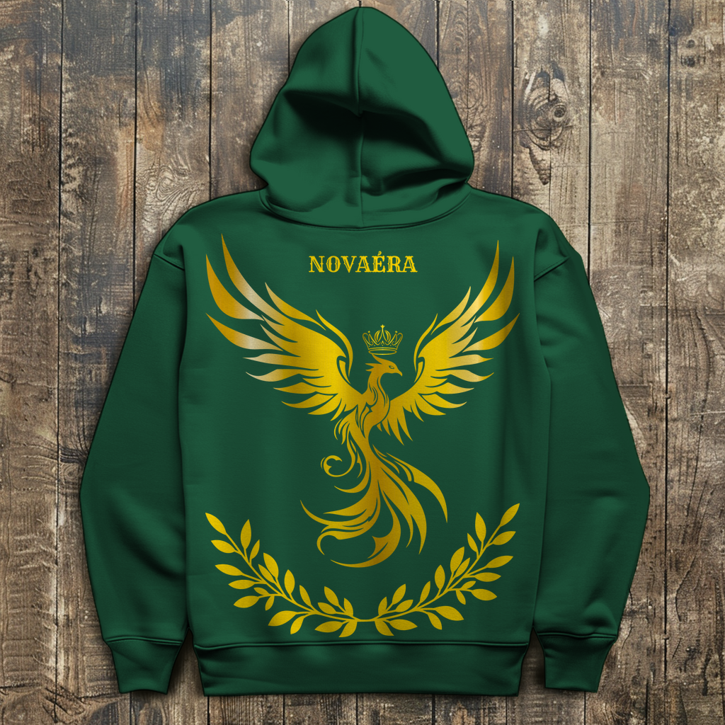 NOVAÉRA – PHÖNIX Herren Hoodie mit goldener Rebirth-Symbolik