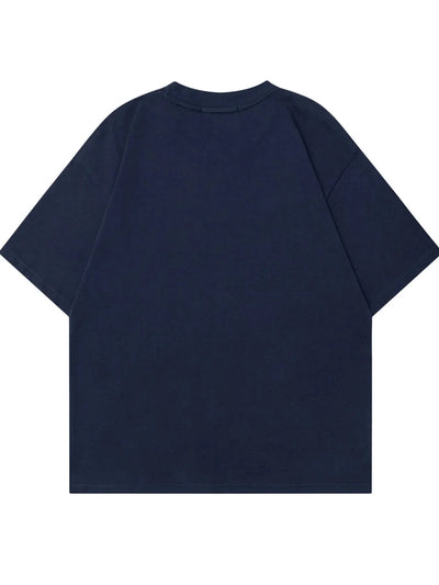 Oversized Herren T-Shirt mit Letter-Print – Rundhals, Urban Fit