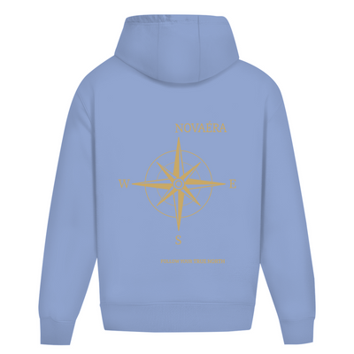 NOVAÉRA Herren Premium Bio Sweatshirt – Rundhals, Bio-Baumwolle & Kompass-Gold-Backprint