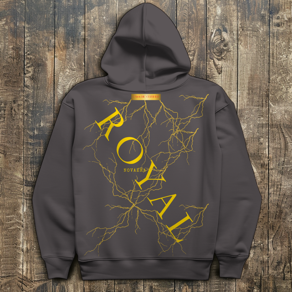 NOVAÉRA ROYAL – Oversize Hoodie mit Blitz-Goldprint (Limitiert auf 77 Stück)