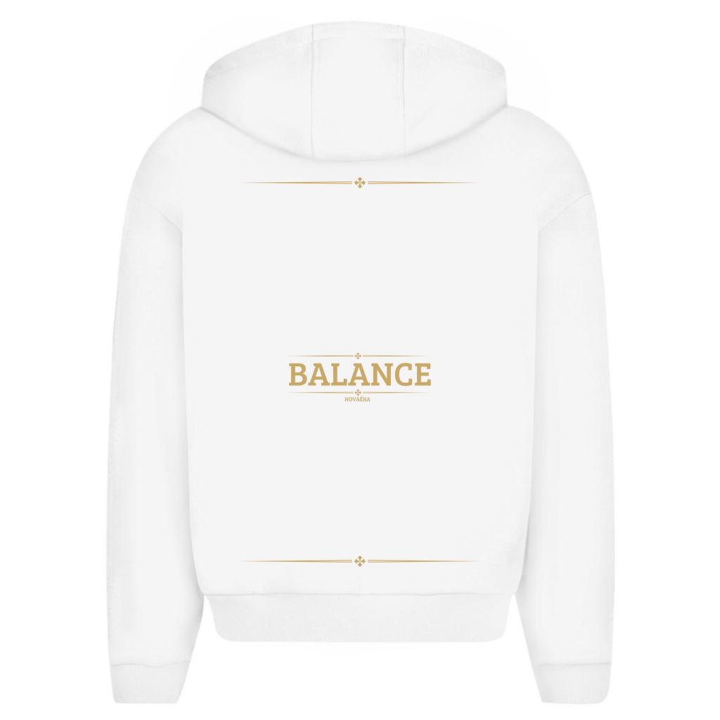 Oversize Zipper Hoodie BALANCE –  Hoodie mit Gold Backprint BALANCE | NOVAÉRA