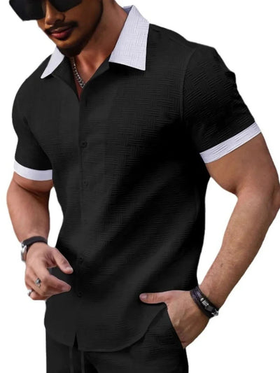 Herren Kurzarm Hemd – Pflegeleicht, 100 % Polyester, Regular Fit
