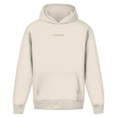 NOVAÉRA Oversize Hoodie ohne Kordel – Gold-Backprint KOORDINATEN