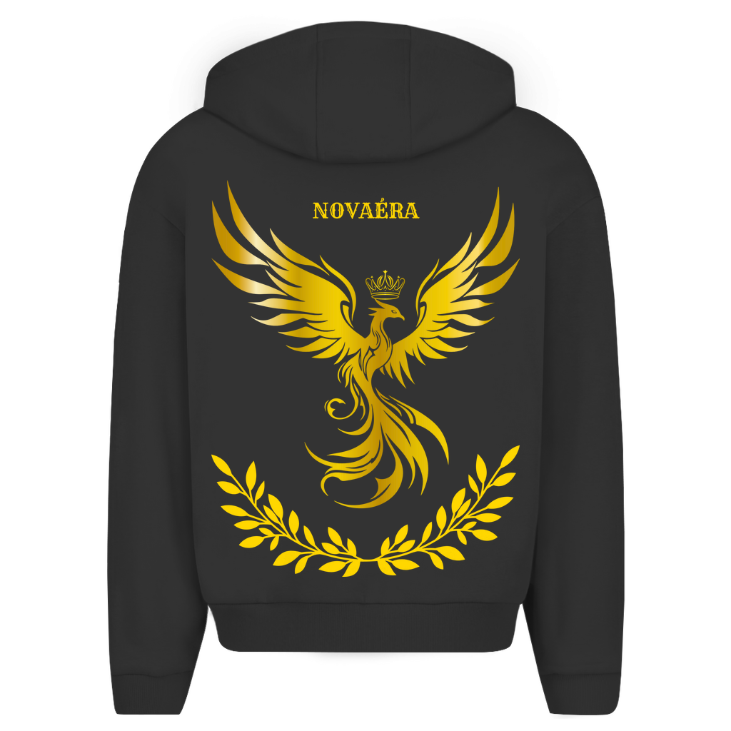 NOVAÉRA – PHÖNIX Herren Oversize Zipper Hoodie mit Goldsymbolik