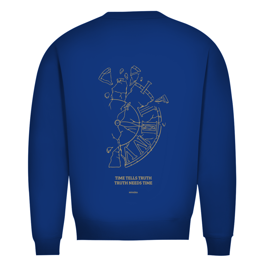 NOVAÉRA Herren Premium Bio Sweatshirt – Rundhals & Gold-Backprint „Time Tells Truth“