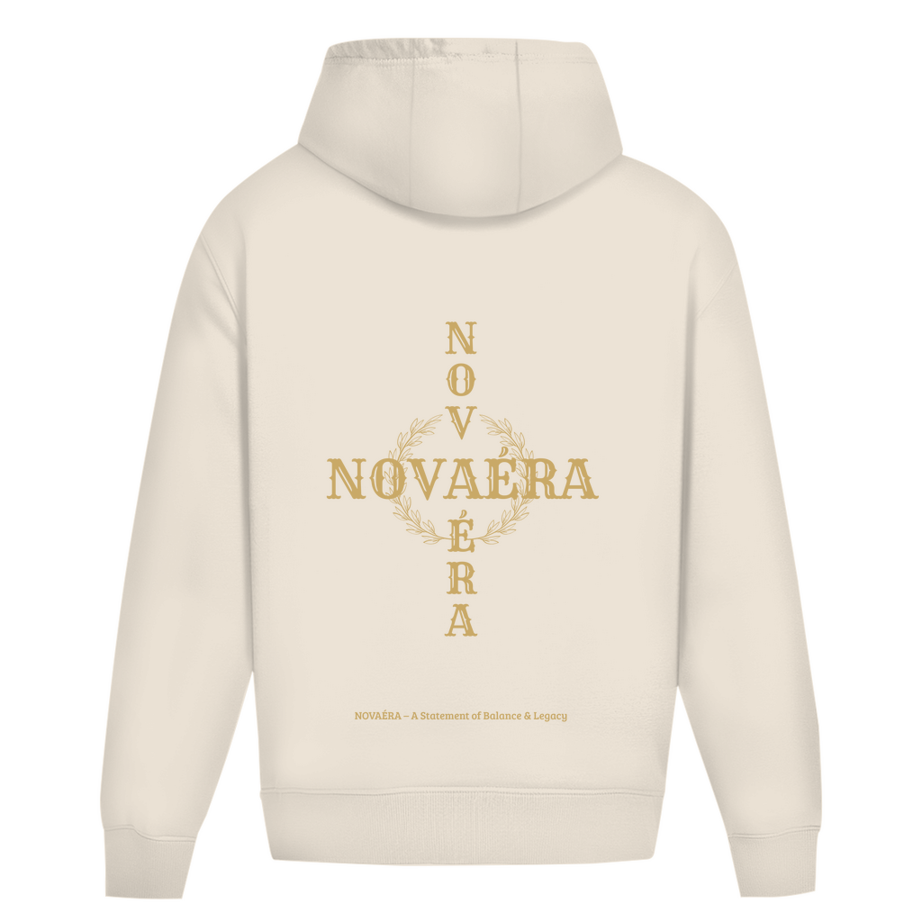 Oversize Hoodie NOVAÉRA – Balance & Legacy | Kordelloser Heavy Fit Hoodie mit Rückenprint