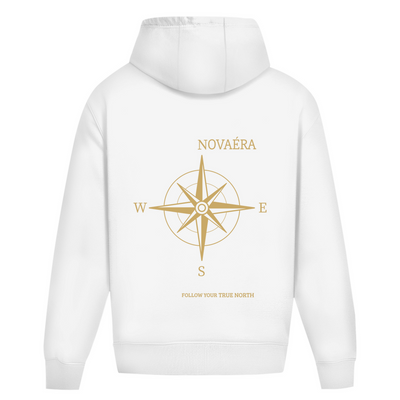 NOVAÉRA Herren Premium Bio Sweatshirt – Rundhals, Bio-Baumwolle & Kompass-Gold-Backprint