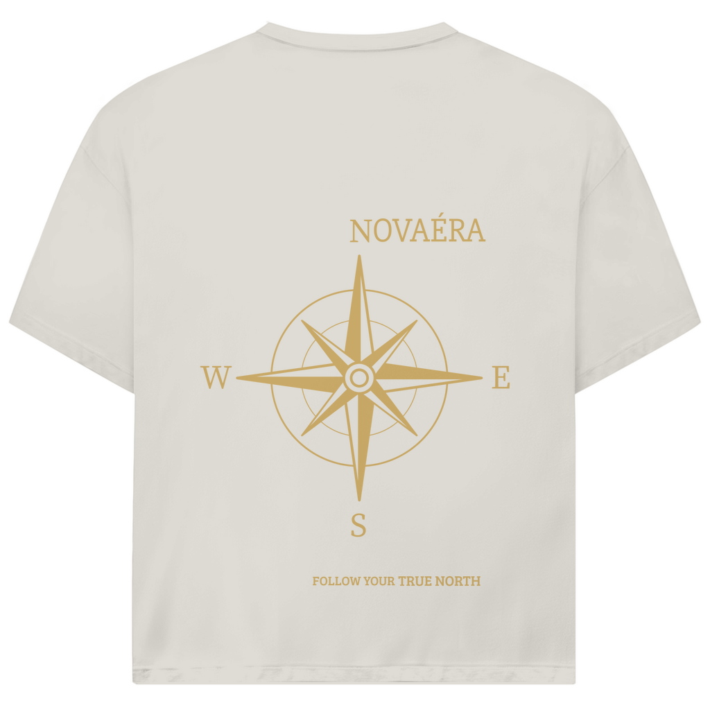 NOVAÉRA Oversize T-Shirt – Bio-Baumwolle & Kompass-Gold-Backprint