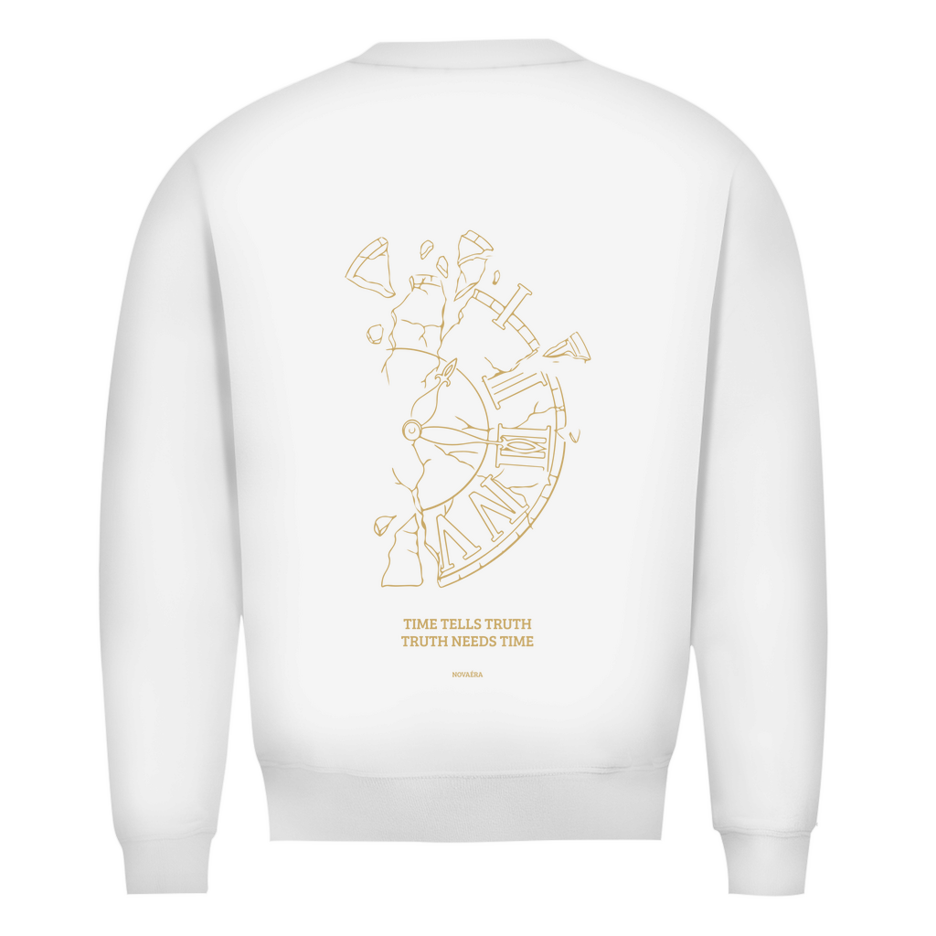 NOVAÉRA Herren Premium Bio Sweatshirt – Rundhals & Gold-Backprint „Time Tells Truth“